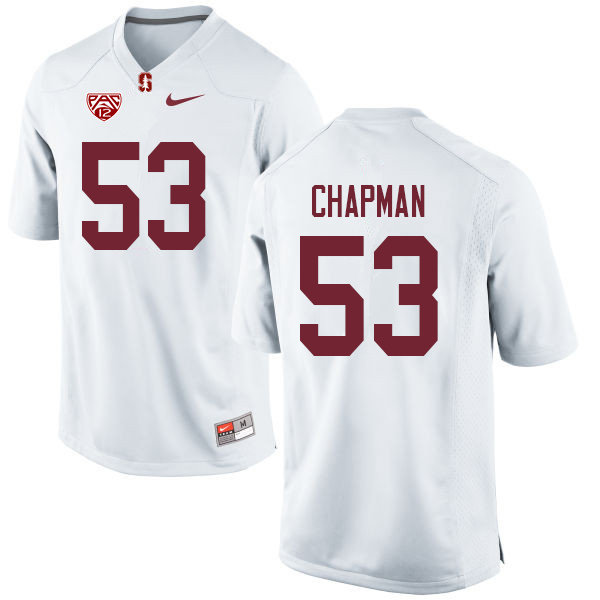 Men #53 Jack Chapman Stanford Cardinal College Football Jerseys Sale-White - Click Image to Close